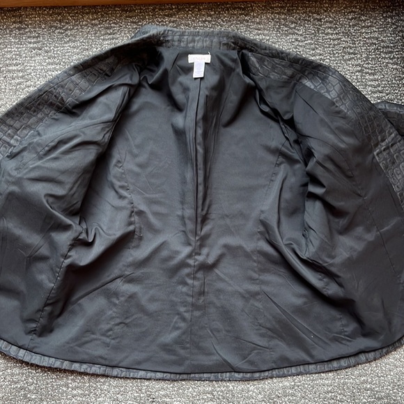 🐊Chicos Sephia Croc Embossed blazer jacket Chicos size 2 (12) - Picture 7 of 10